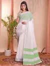 The White Loom By Astita Linen Cotton Saree Wholesale Price In Surat