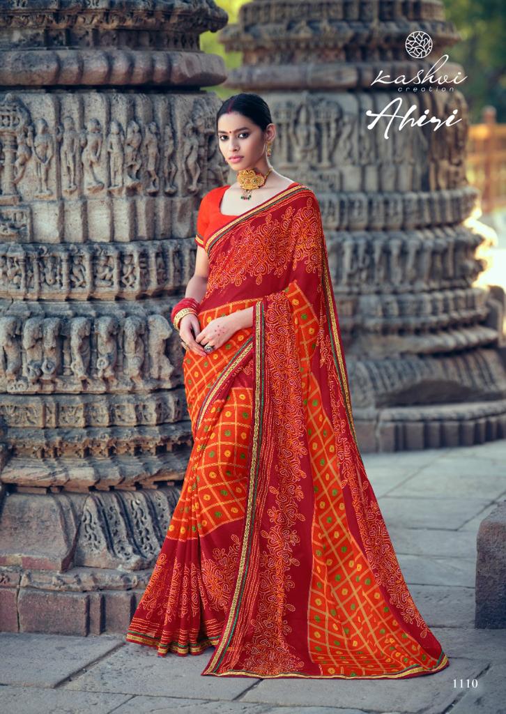 Kashvi Ahiri Latest Designer Casual Wear Chiffon With Fancy Less Printed Saree Collection
