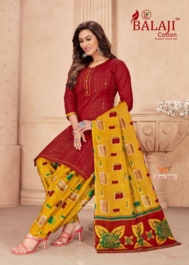 Balaji Niharika Casual Daily Wear Cotton Printed Latest Dress Material Collection