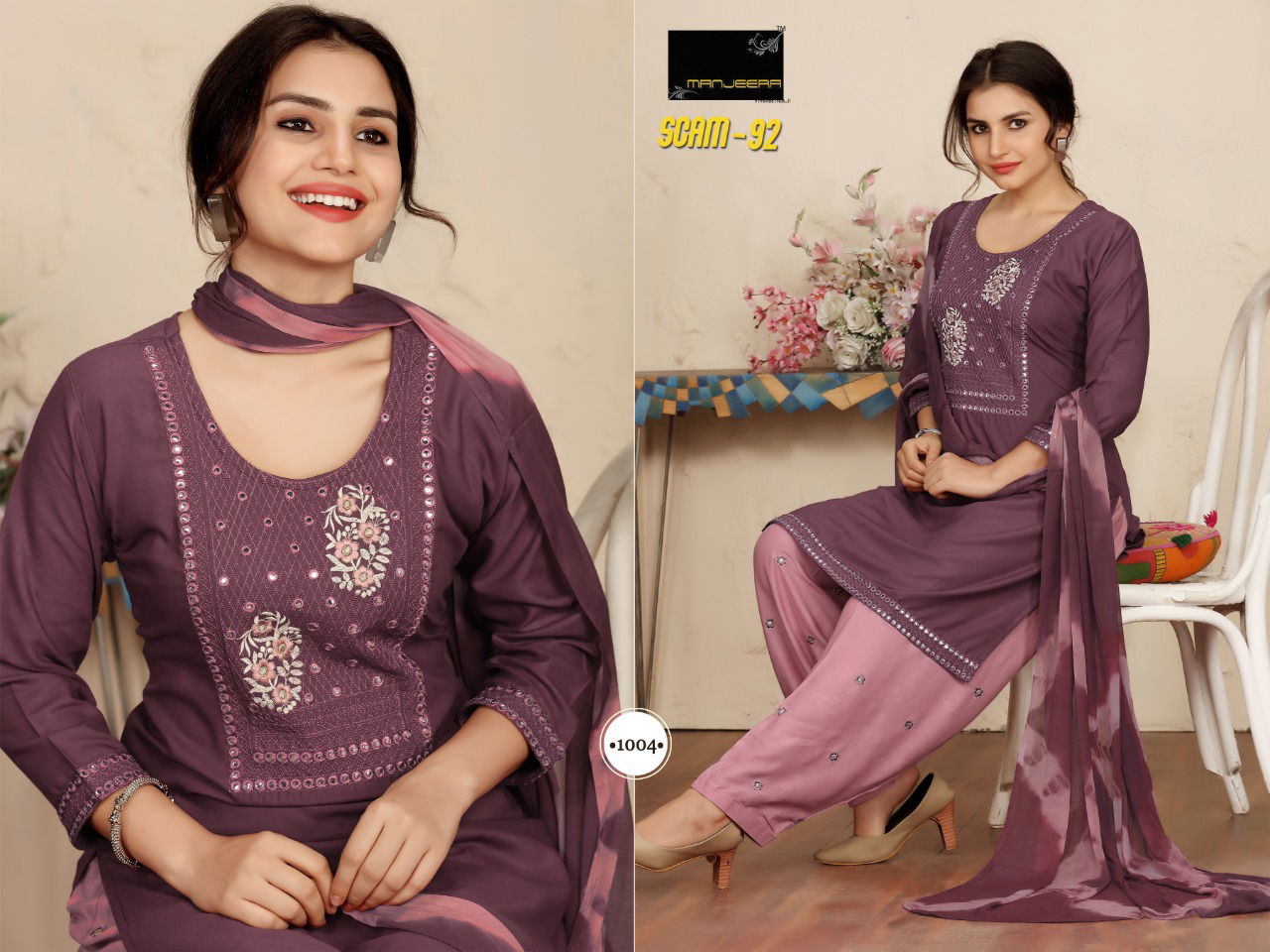 Scam 1992 Latest Fancy Designer Rayon Patiyala Ready Made Dress Collection
