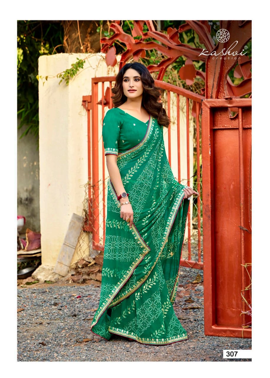 Chuneri Vol 3 By Kashvi Mono Georgette Daily Wear Saree Wholesale Online