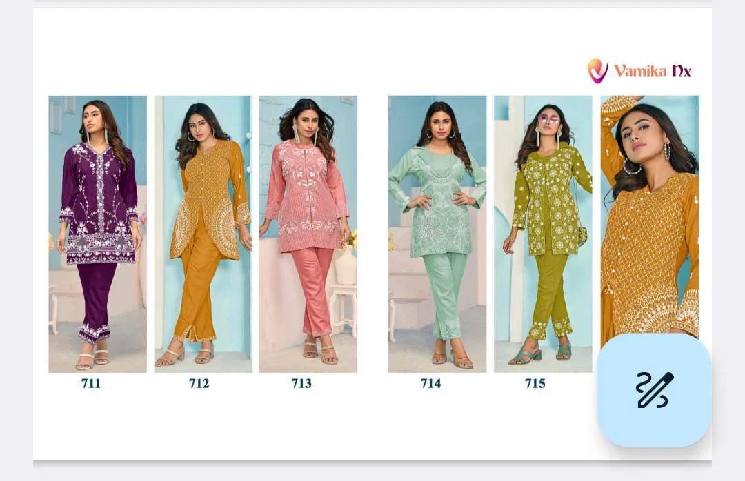 Veera Vol 3 By Vamika Rayon Suart Co Ord Set Wholesale Market