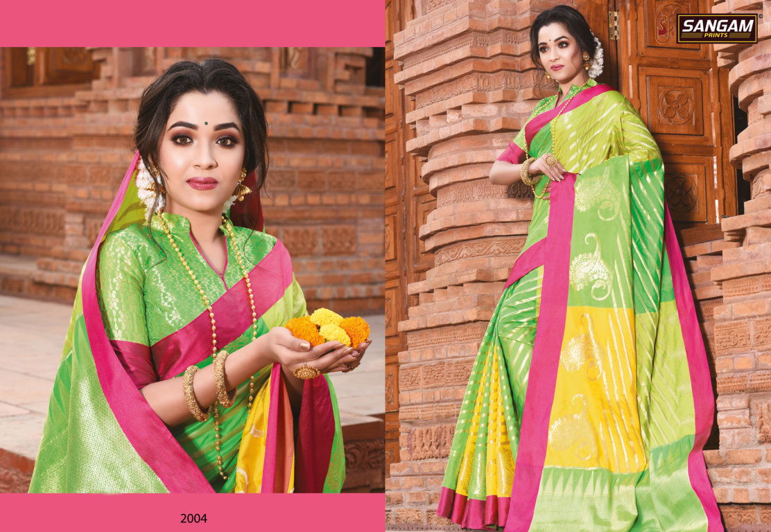 Sangam Kangana Latest Fancy Designer Silk Saree Festive Wear Saree Collection
