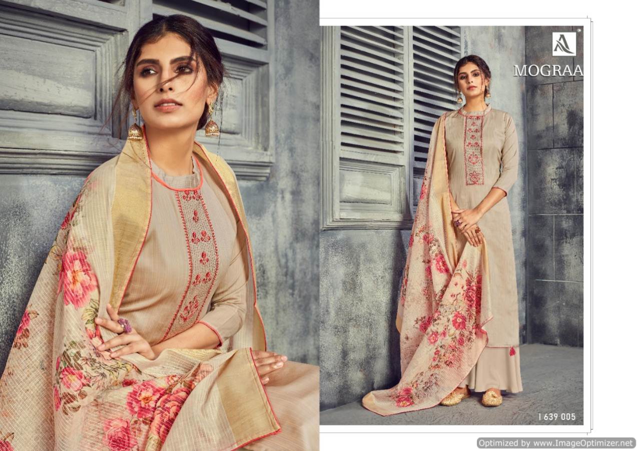 Alok Mograa Exclusive Designer Collection Casual Wear Pure Pure Jam Cotton Self Print Embroidery Work With Swarovski Diamond 