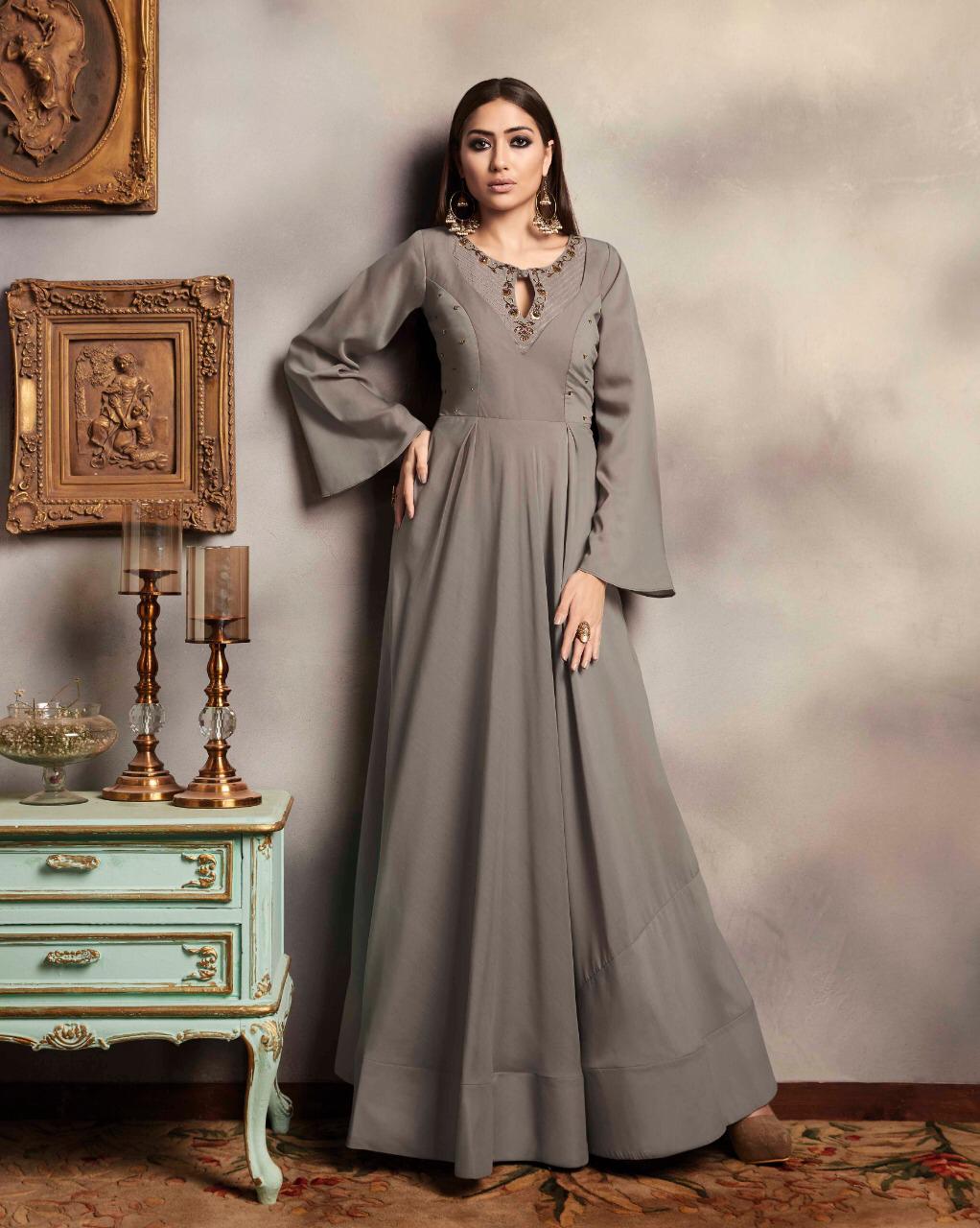 Crown - Vol 3 New Designer Heavy Party Wear Viscose Musalin With Value Added Embroidery And Hand Work Kurti Collection