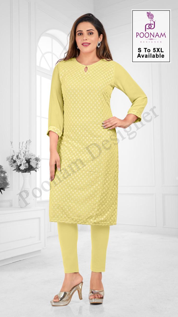 Poonam Rangrani Ethnic Wear Georgette Designer Kurtis Collection
