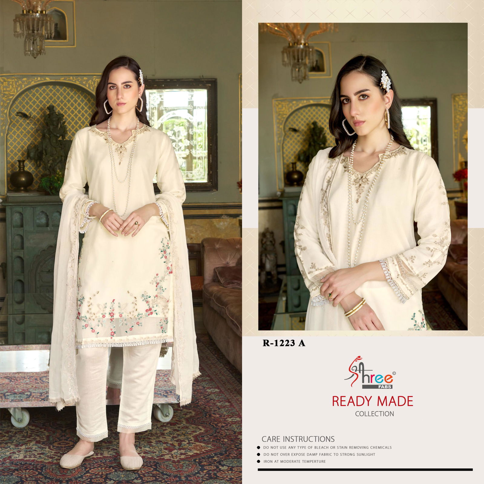 K 1223 By Shree Fab Pure Siffon Embroidery Pakistani Suits Wholesalers In Delhi