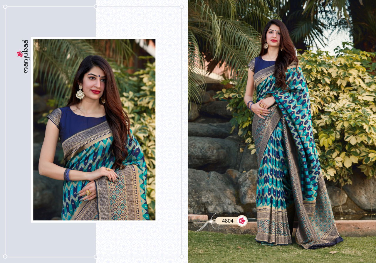 Manjubaa Mantra Silk Latest Fancy Designer Festive Wear 	Banarasi Silk Sarees Collection
