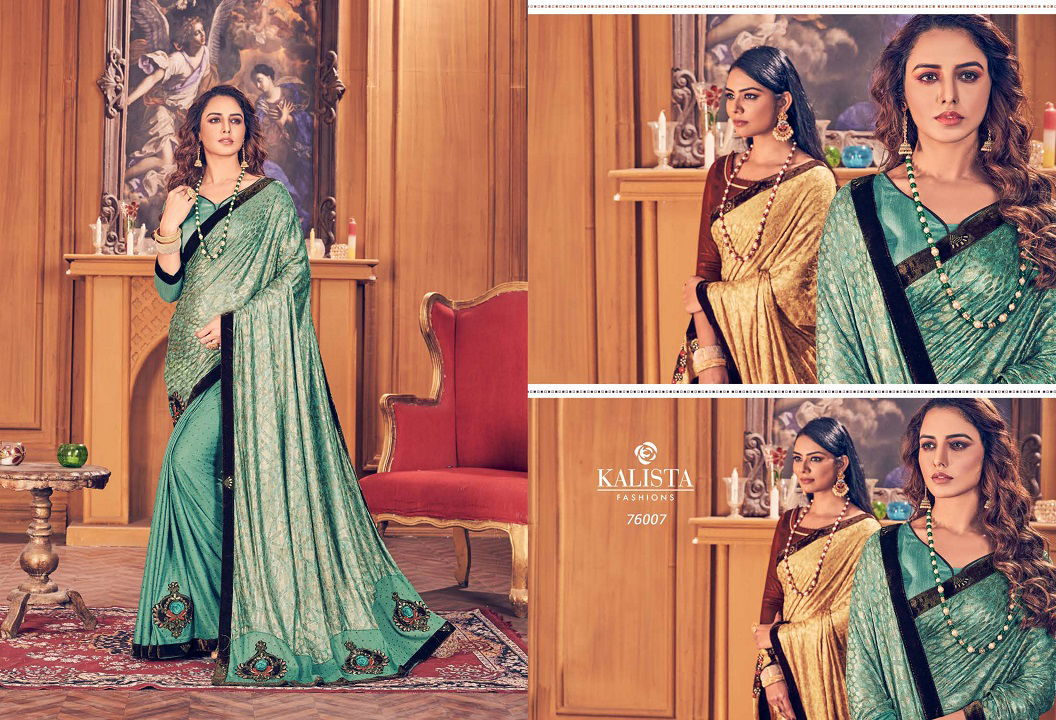 Kalista One Plus 2 Latest Designer Georgette Wedding Wear Festive Wear Embroidery Worked Sarees Collection 
