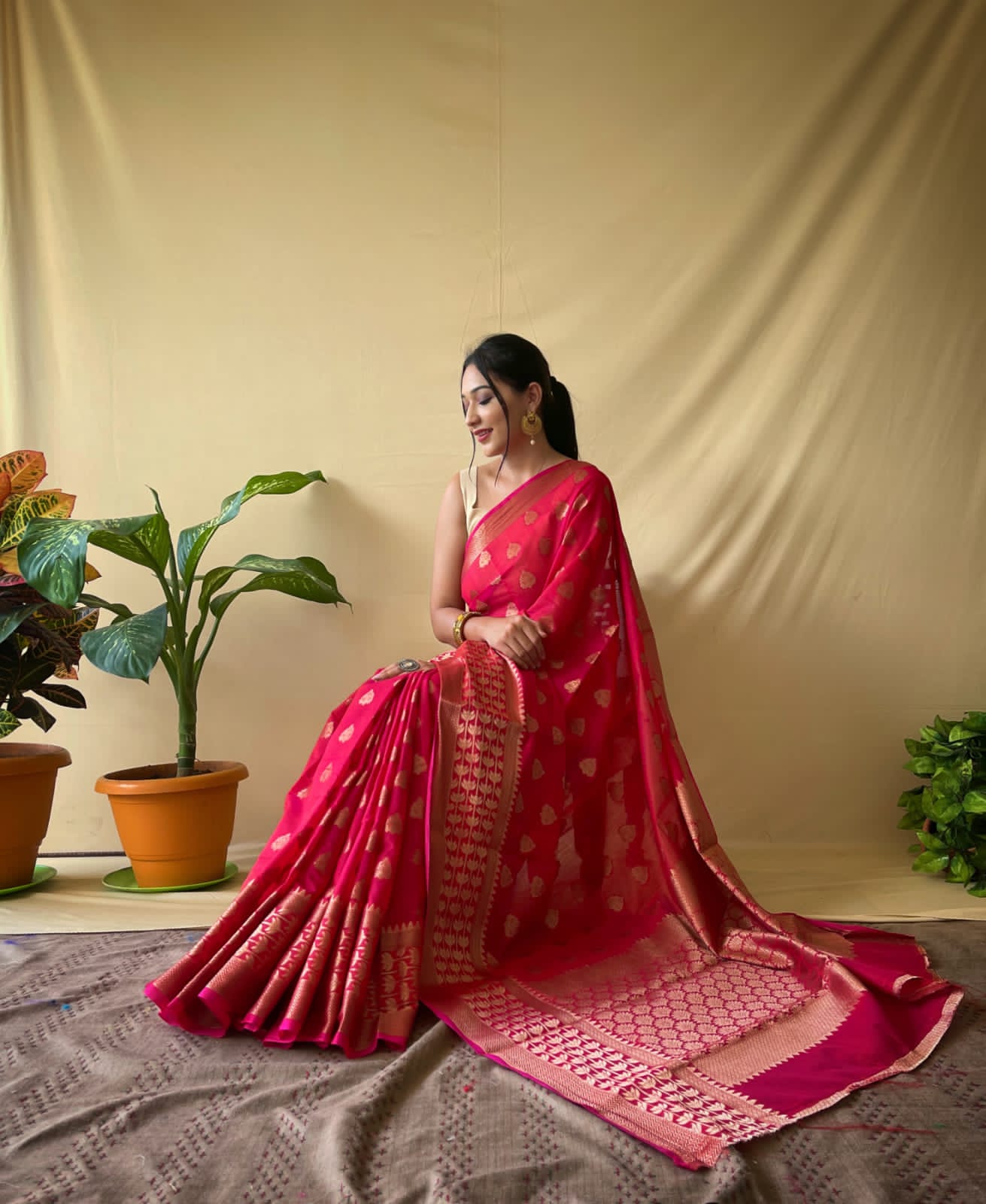 Bt 55 Festive Wear Designer Fancy Weaving Soft Cotton Saree Collection
