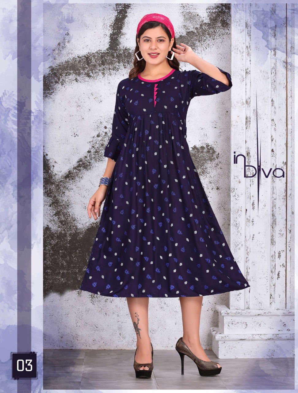 Diva Latest Fancy Regular Casual Wear Rayon Wear Printed Anarkali Rayon Kurtis Collection

