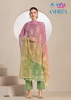 Andrea By Vipul Organza With Embroidery Salwar Suits Wholesale Shop In Surat
