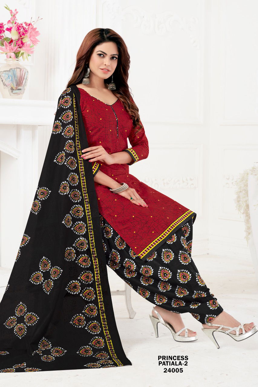 Princess Patiala 2 Printed Cotton Casual Wear Salwar Suit Ready Made Collection

