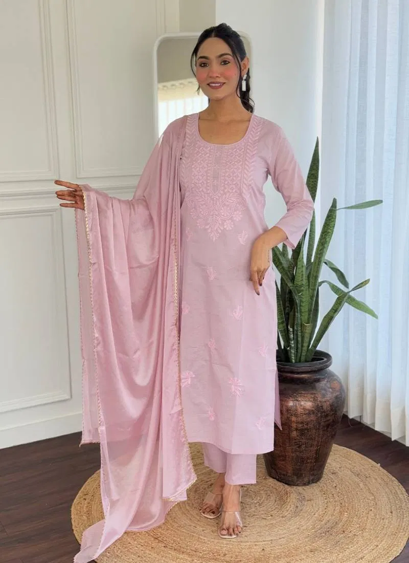 Cct 102 Cotton Embroidered Fancy Kurti Bottom With Dupatta Wholesale Market Surat
