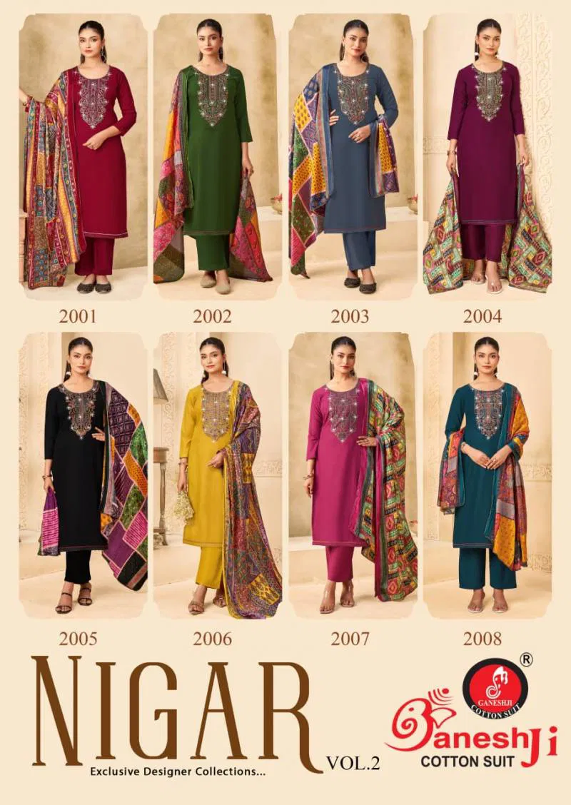Nigar Vol 02 By Ganeshji Cotton Printed Dress Material Wholesale Market In Surat