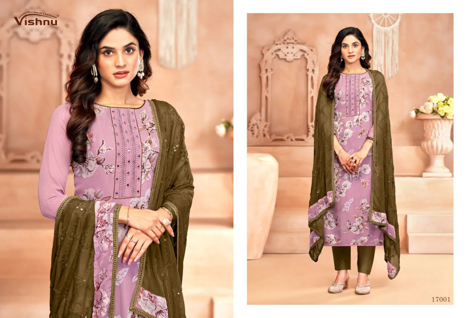 Libaas By Vishnu Roman Georgette Brasso Wholesale Dress Material In India
