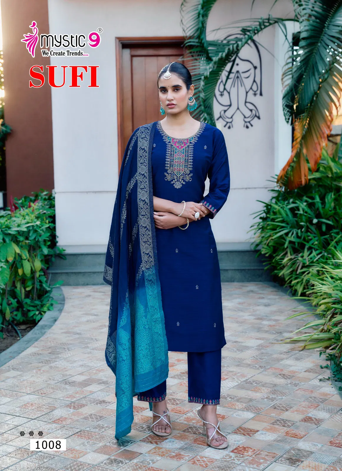 Sufi Vol 1 By Mystic 9 Banglore Silk Kurti With Bottom Dupatta Suppliers In India