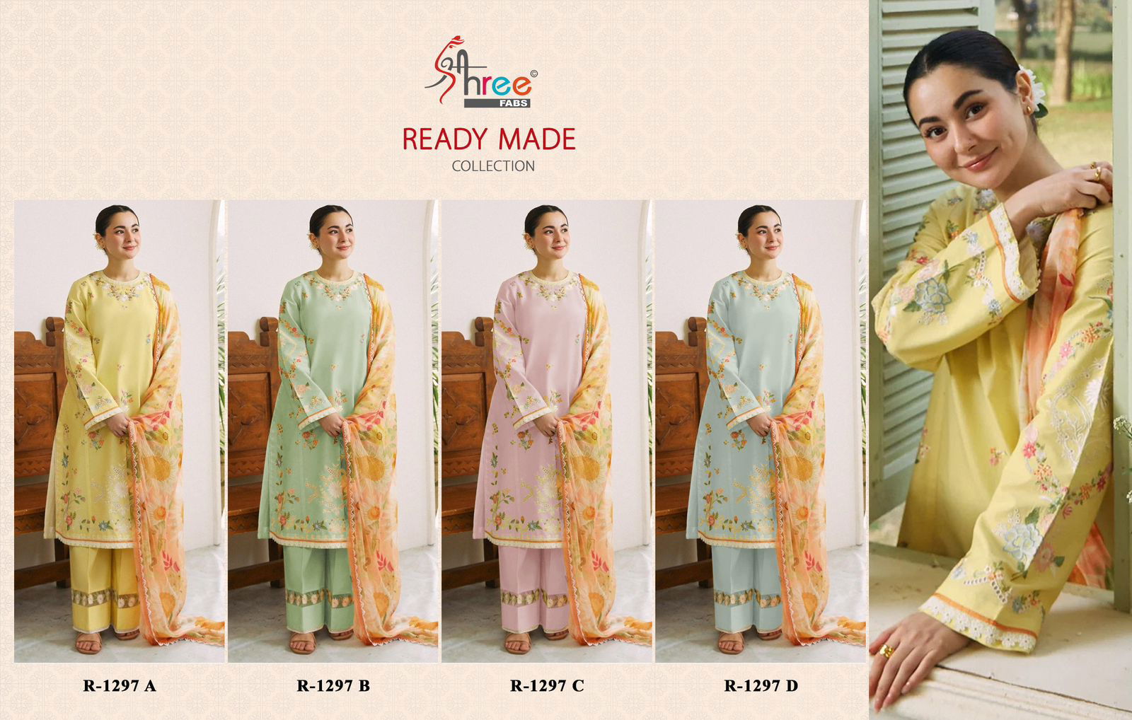 R 1297 By Shree Cambric Cottan Pakistani Readymade Suits Wholesale Online
