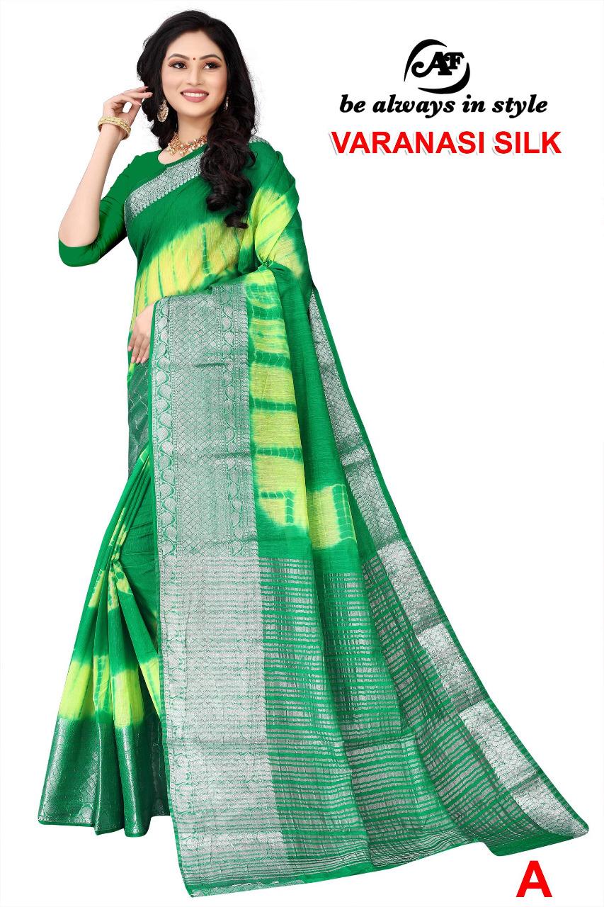 AMBAJI FASHION VARANASI SILK Latest Fancy Festive Wear Designer Silver Siburi Saree Collection