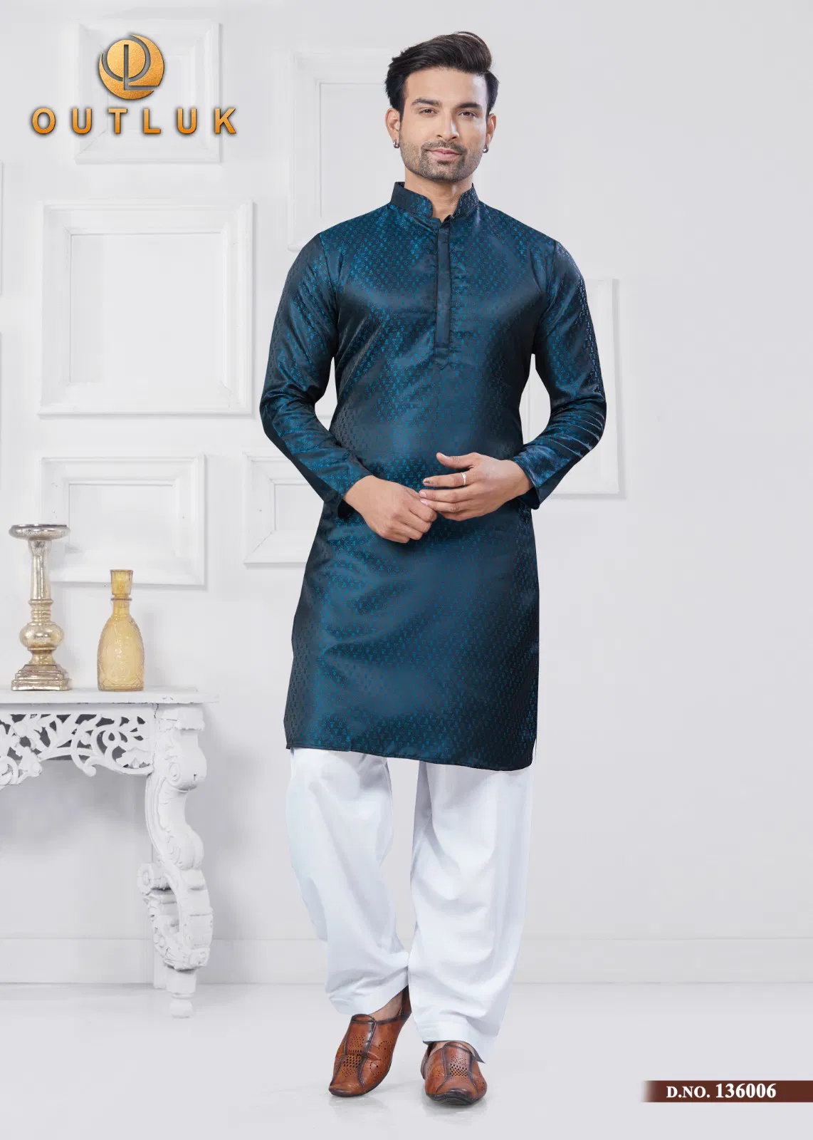 Outluk Vol 136 Jcaquard Silk Mens Wholesale Kurta Pajama Maunfacturers
