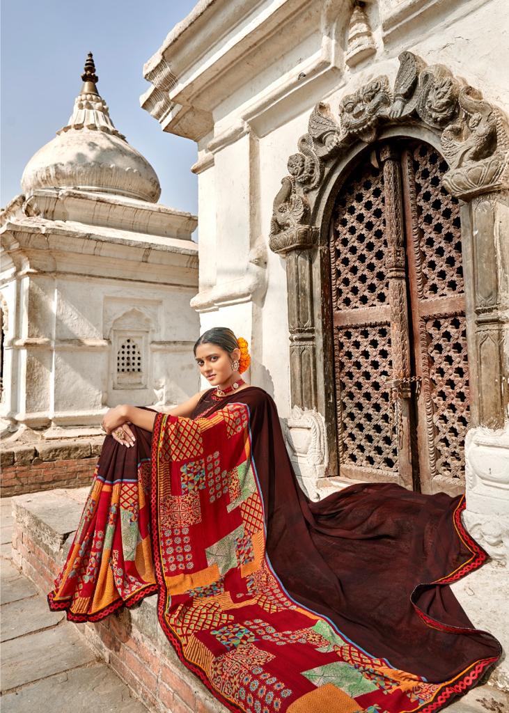 Kashvi Lavanya Silk Weightless Georgette Printed Casual Wear Sarees Collection
