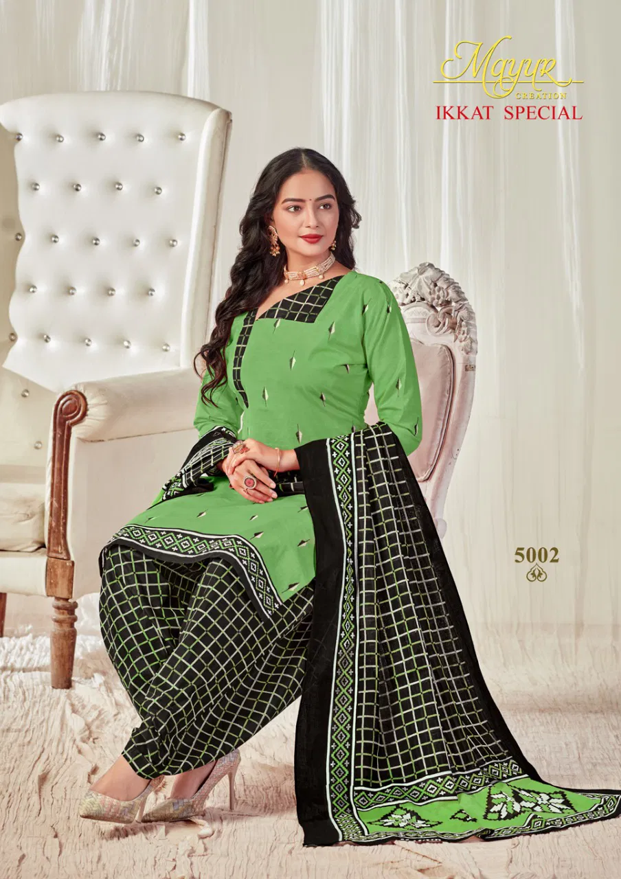 Mayur Ikkat Special 5 Latest Design Pure Cotton Printed Daily Wear Dress Material Collection 