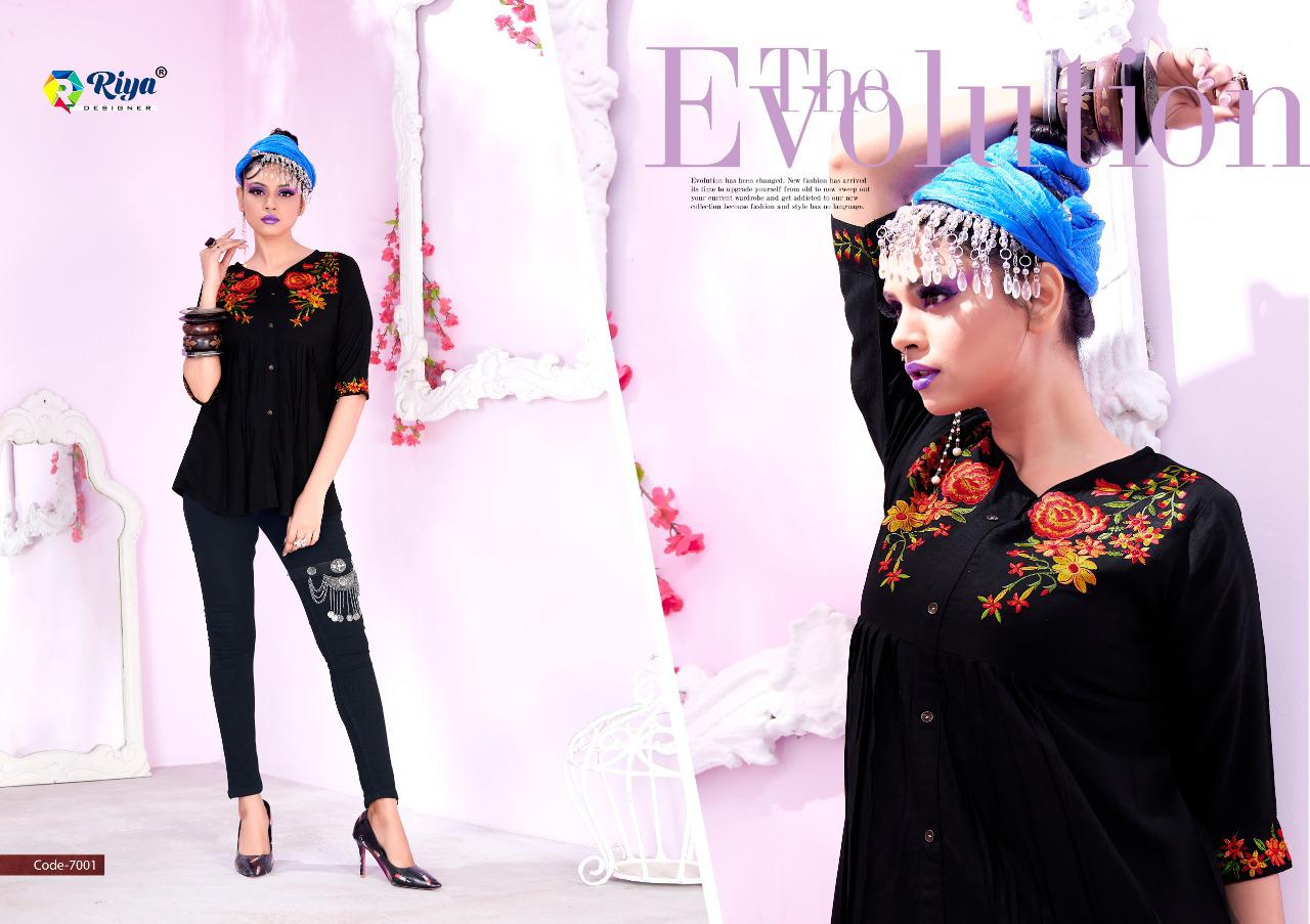Riya Compass 7 Latest Casual Wear Embroidery Work Western Ladies Top Collection