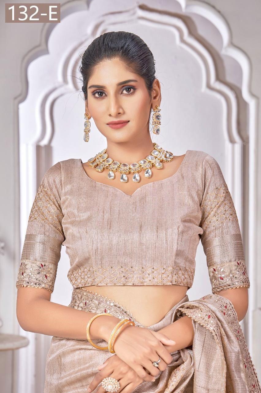 Sumitra 132 A To 132 E Top Dayed Work Saree Wholesale Shop  In India