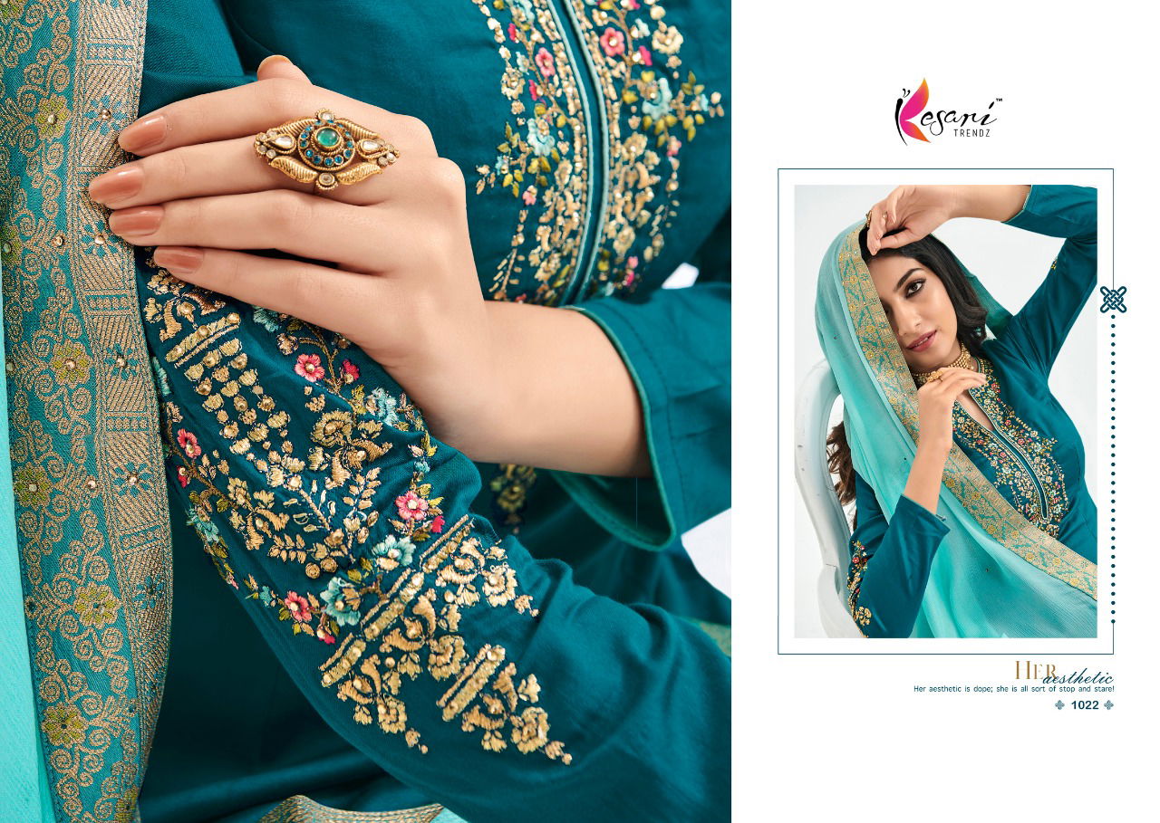 KESARI RAJOO VOL-1 Latest fancy Festive Wear Heavy Jam Silk With Embroidery Work Heavy Designer Salwar Suit Collection