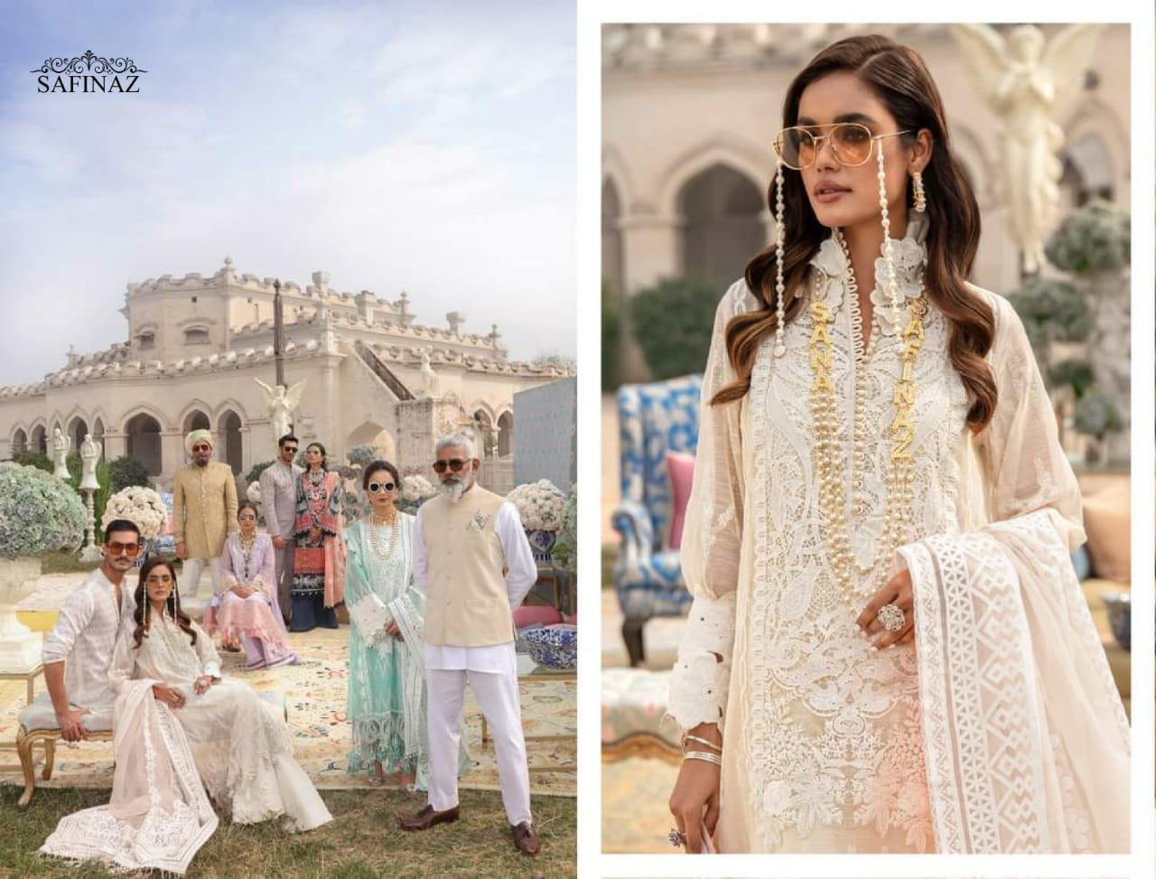 Safinaz Siffli 1 Latest Fancy Designer Heavy Festive Wear Cambric Cotton Pakistani Salwar Suits Collection
