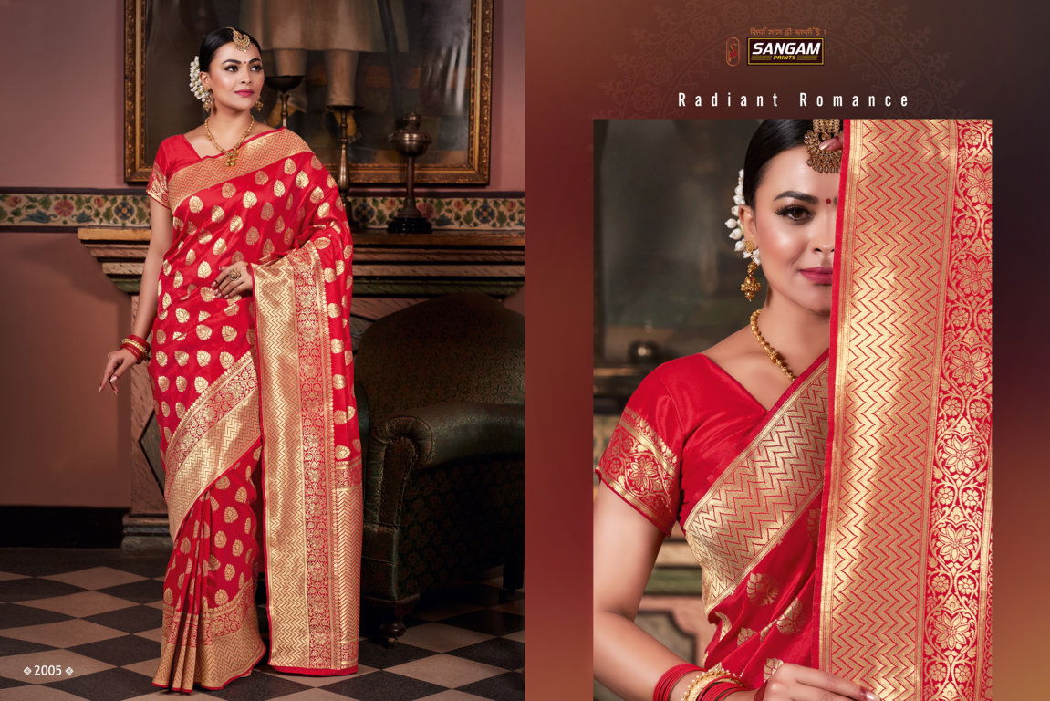 Sangam Padmakshi Latest Heavy fancy Festive Wear Banarsi Silk Sarees Collection