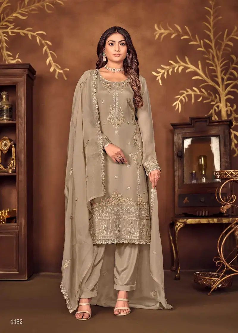 Jaan E Jahan By Bela Fancy Organza Dress Material Wholesale In India