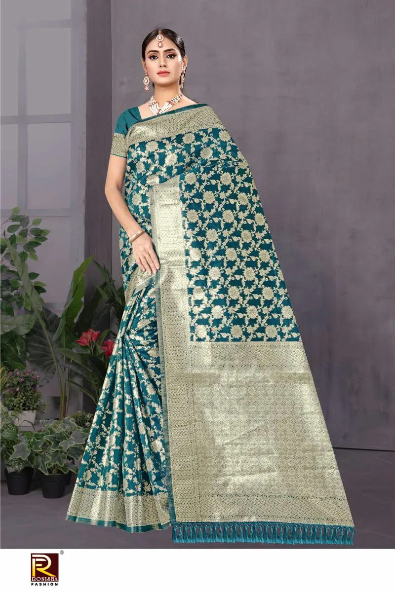 Gajal By Ronisha Banarsi Silk Festive Wear Saree Wholesale Suppliers In Mumbai