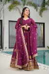 KA 1164 Star Georgette Embroidery Designer Wholesale Gown With Dupatta In India