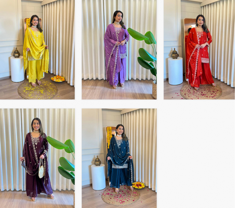 Afs Chinon Suit 1 Designer Chinon With Work Readymade Wholesalers In India
