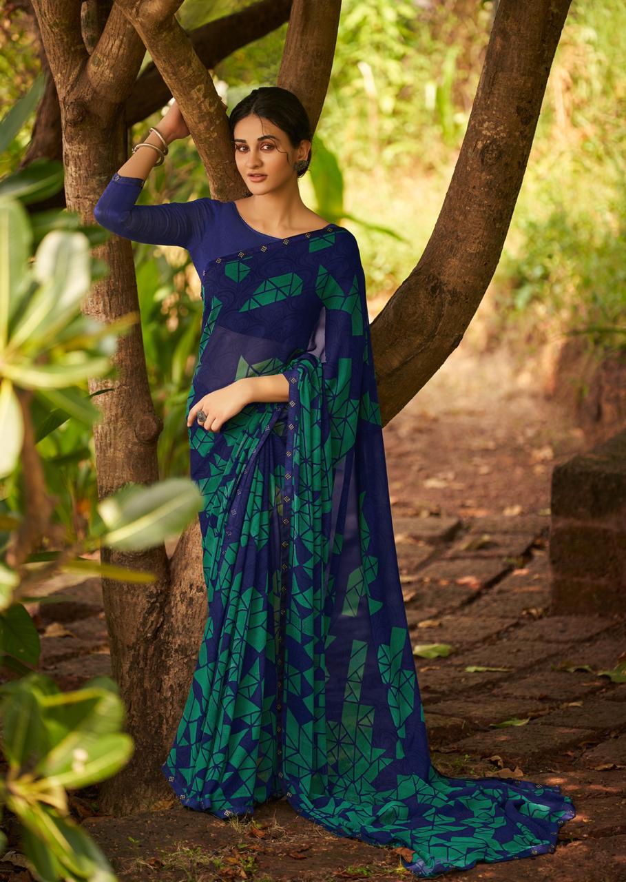 REVISE RATE -- KASHVI FALAK Latest Fancy Regular Wear Weightless Printed saree Collection