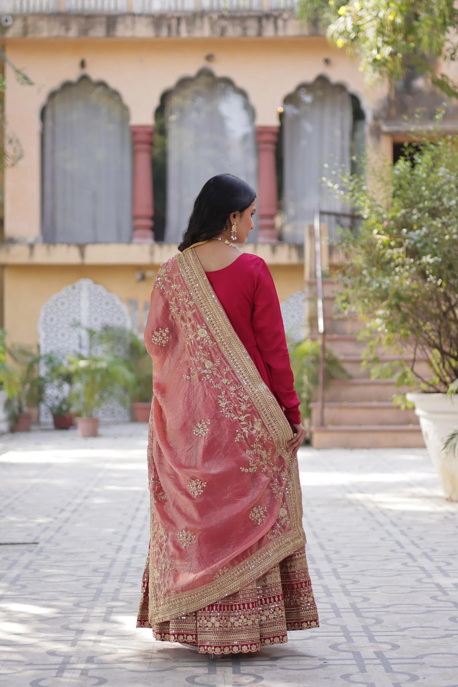 KA 1140 Shimmer Embroidery Designer Gown With Dupatta Exporters In India