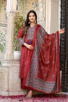 Naisha K 144 Cotton Fancy Neck Kurti Bottom With Dupatta Suppliers In India