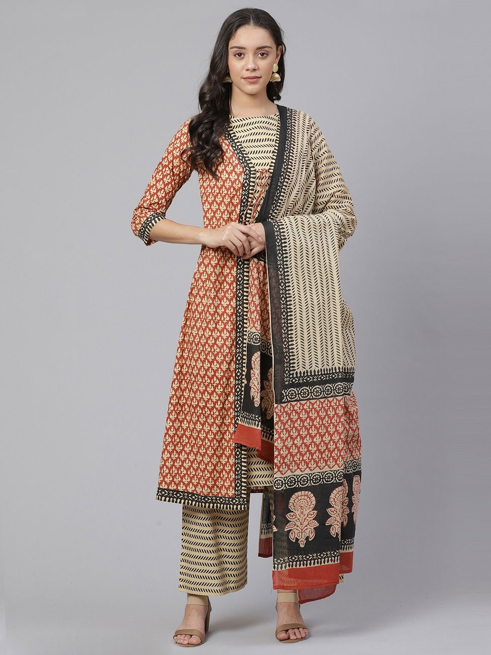 Colors Of Era 5 Latest Casual Wear Ready - Made Printed Pure Cotton Plazzo Suit Collection