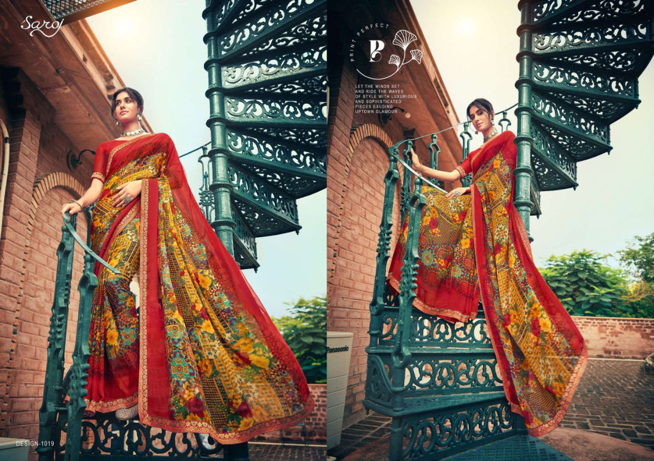 Saroj Victoria 2 Georgette Casual Wear Printed Designer Saree Collection
