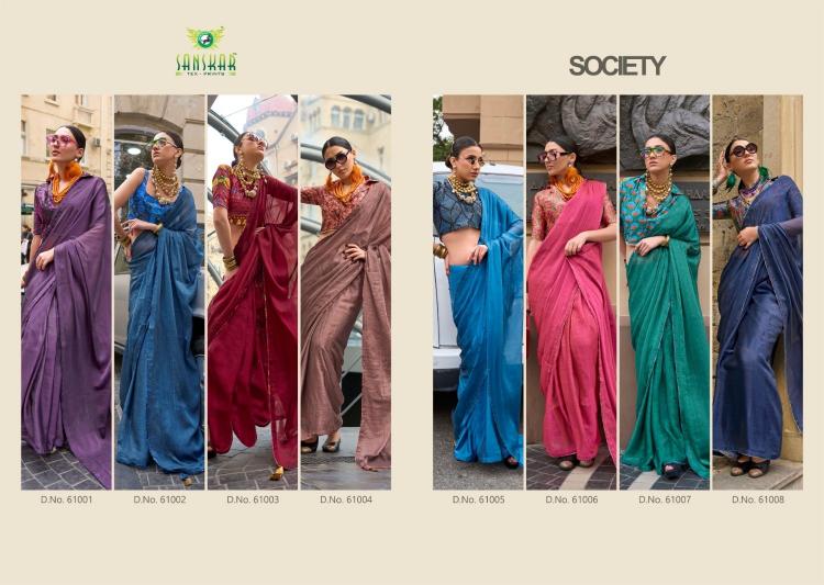 Society By Sanskar Chiffon With Digital Printed Saree Suppliers In India