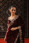 Bt 3143 Velvet Designer Sequence And Jari Thread Worked Saree Bulk Orders In India