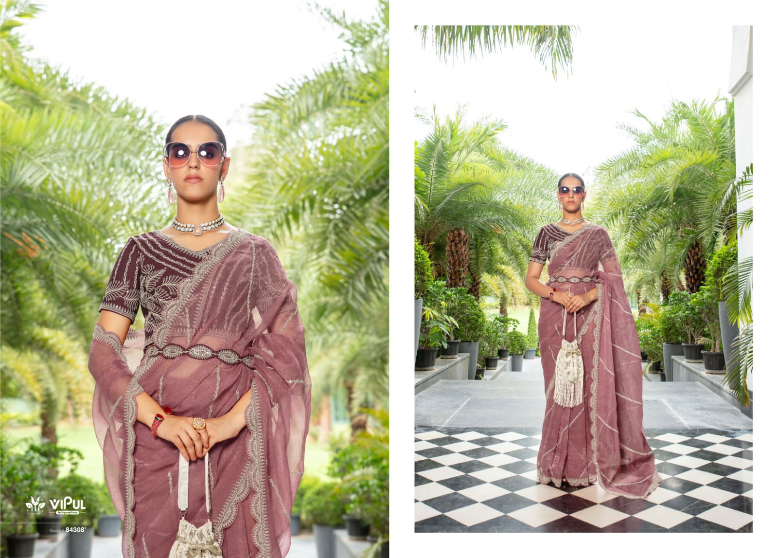 Lehar By Vipul Organza Designer Sarees Exporters In India
