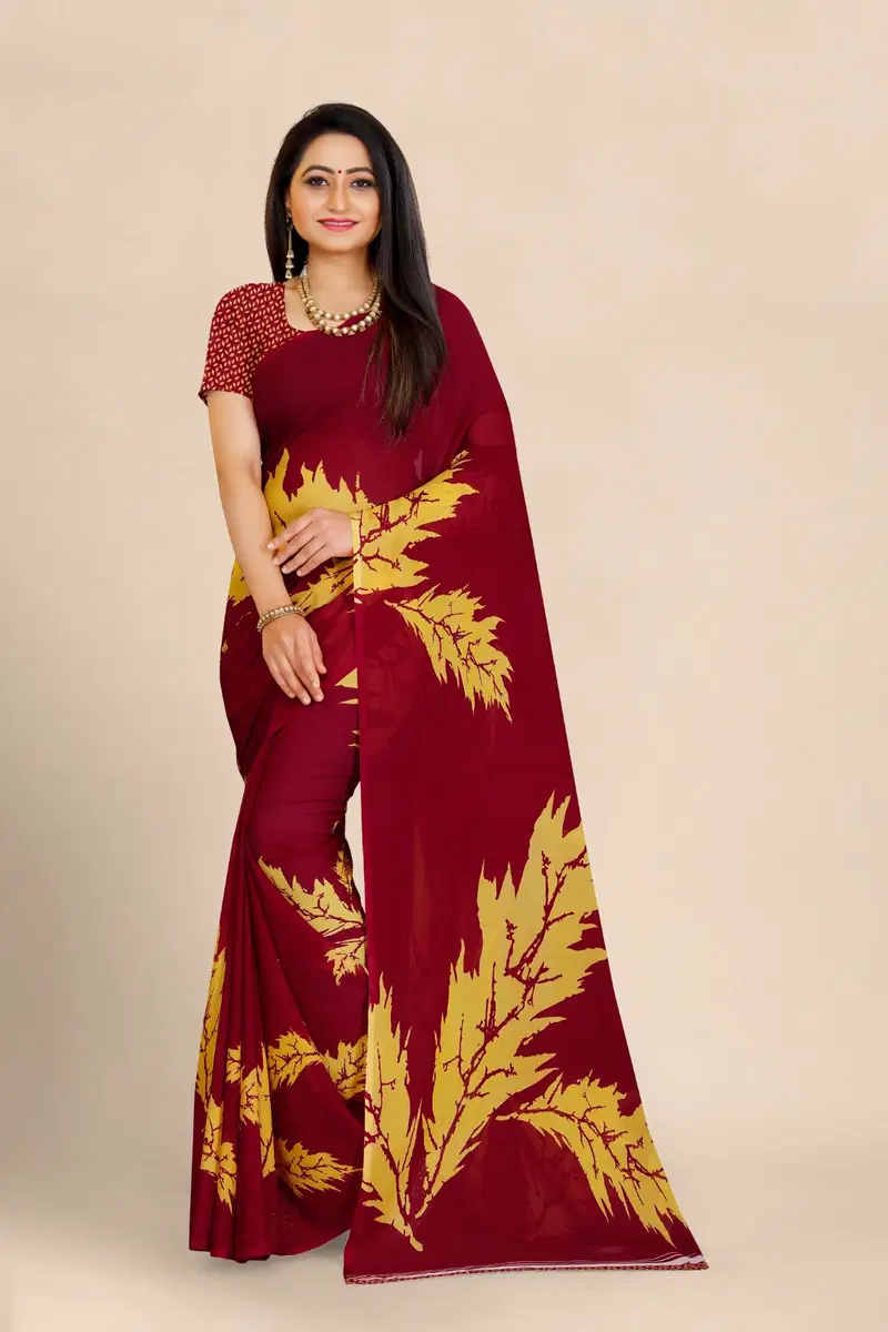 Dhruvi Floral Print Daily Wear Georgette Sarees Catalog