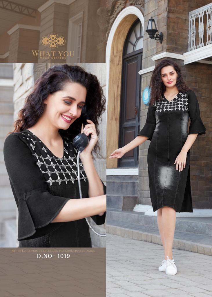 Sparrow Funky Look Designer Party Wear Denim Kurti Collection at Wholesale Rate