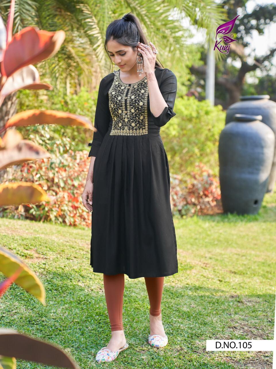 KAVYANSIKA PIXCEL VOL-1 Latest Fancy Designer Heavy Ethnic Wear Rayon Embroidered Kurtis Collection
