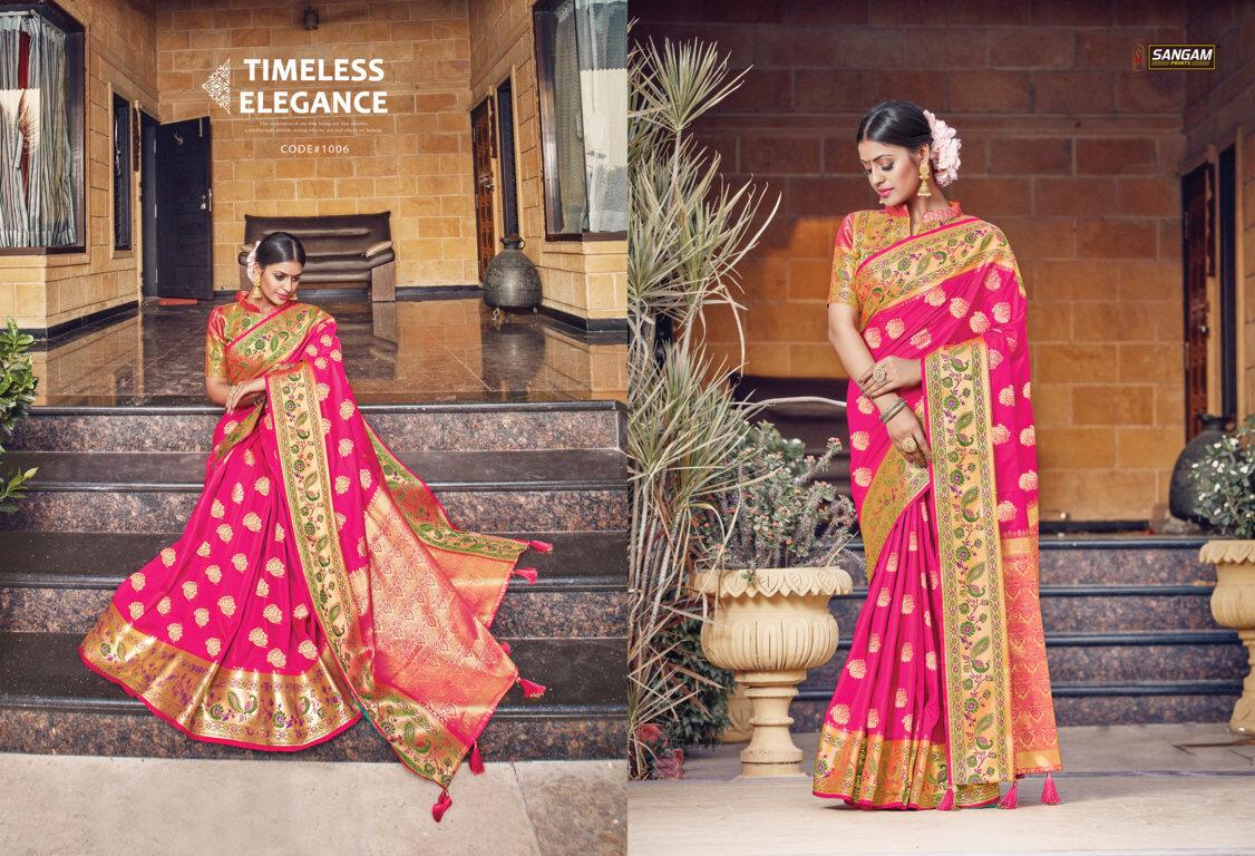  Sangam  Latest Fancy Designer Festive Wear Pure Silk Saree Collection 