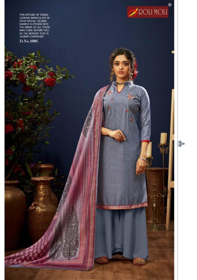 Roli Moli E Zara Pure Pashmina Latest fancy Casual Wear Jacquard Swarovski Diamond Work Designer Dress Material Collection
