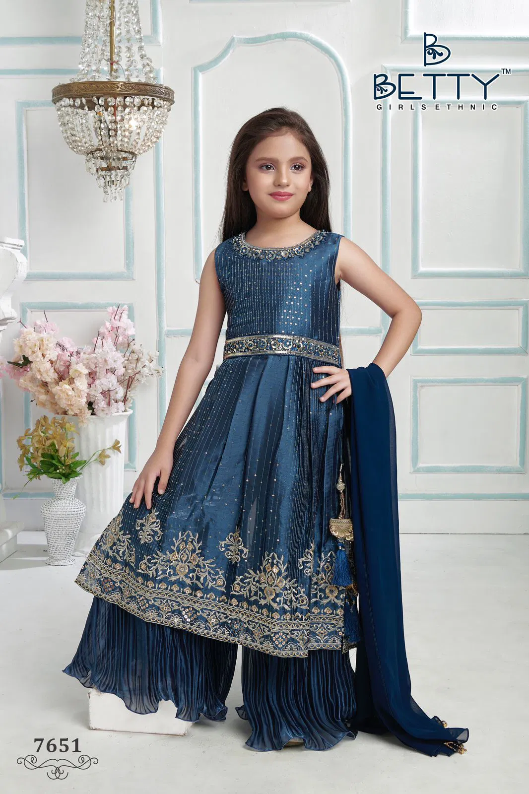 Betty 7651 Girls Long Kurti With Sharara Suits Kids Catalog
