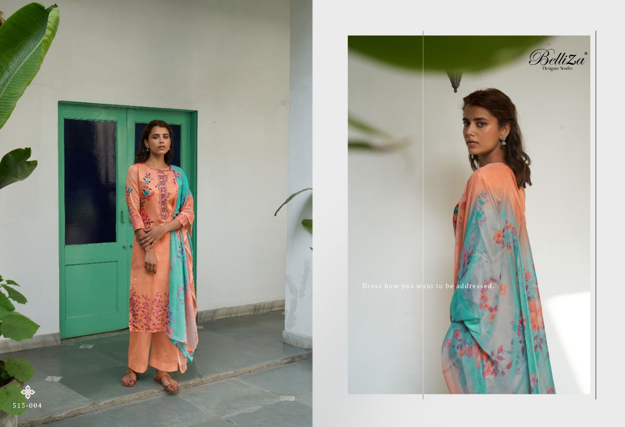 Belliza Ehsaas Casual Wear Pure Jam Cotton Printed And Heavy Embroidery Designer Dress Material Collection
